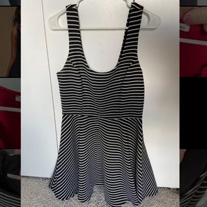 Used black and white skater dress